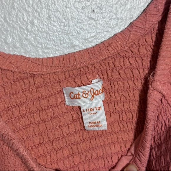 Cat & Jack Kids Girls Orange Smocked Summer Dress size L(10/12). - Picture 5 of 8